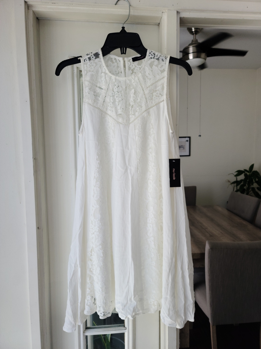 White Lace Sleeveless A-Line Dress